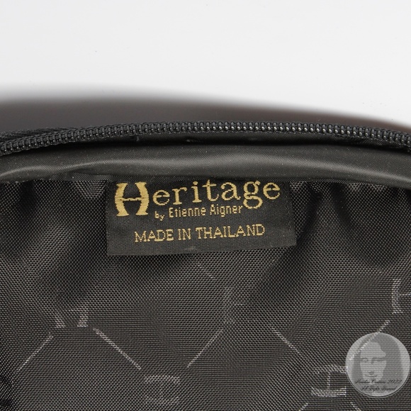 Etienne Aigner Train Case Heritage Travel Bag Cosmetics Case with Strap Vintage - Picture 10 of 10